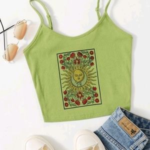 Floral and Graphic Print Cami Top